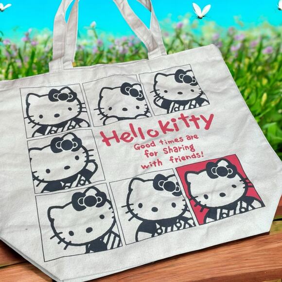 Hello Kitty Sanrio Tote Bag Friends School Lunch Travel Carry On Good Times - Picture 1 of 12